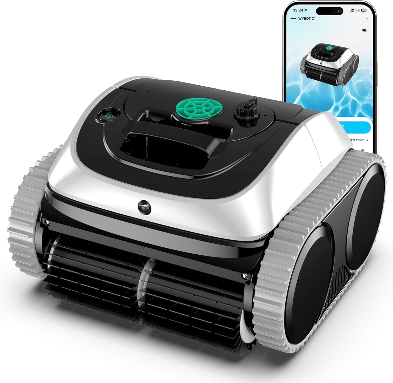WYBOT Cordless Pool Cleaner Waterline Cleaning Black/White